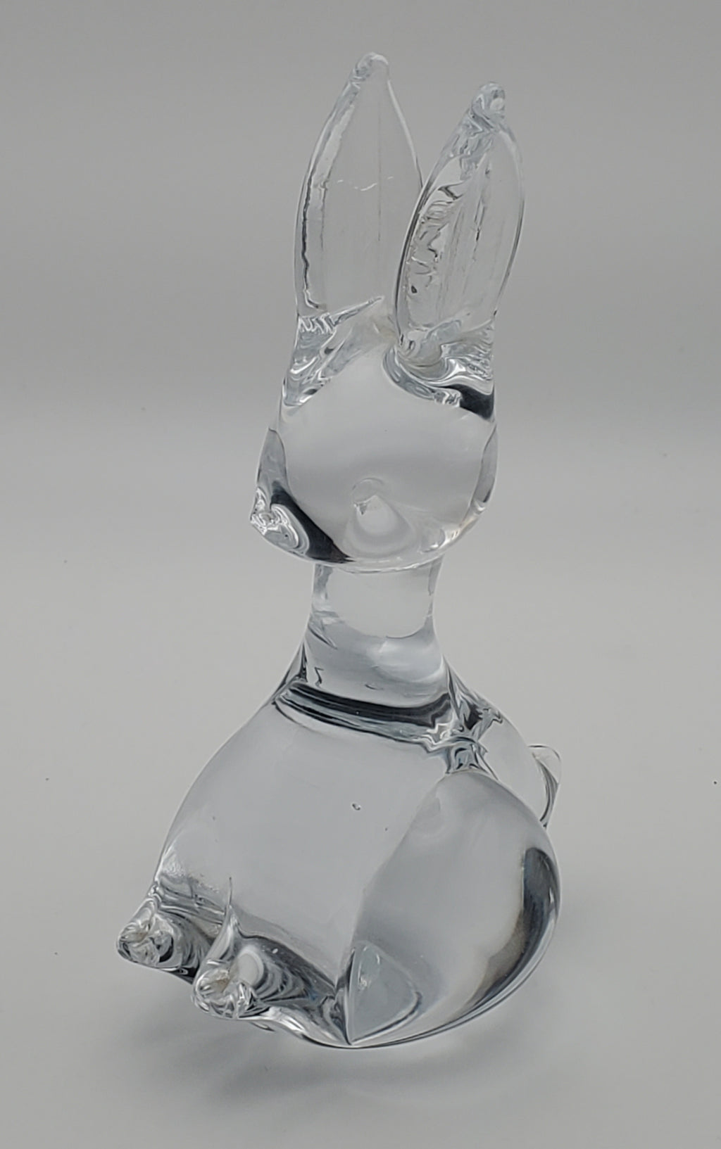 Charming Vintage Crystal Glass Rabbit Paperweight Figurine