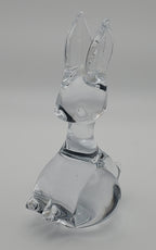 Charming Vintage Crystal Glass Rabbit Paperweight Figurine