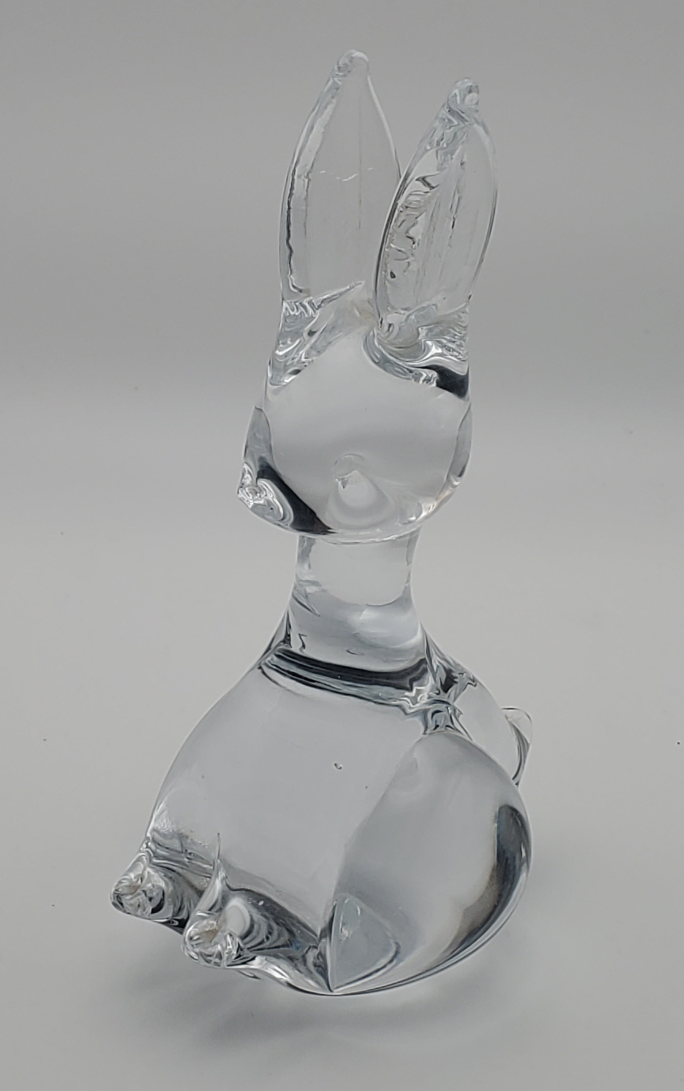 Charming Vintage Crystal Glass Rabbit Paperweight Figurine