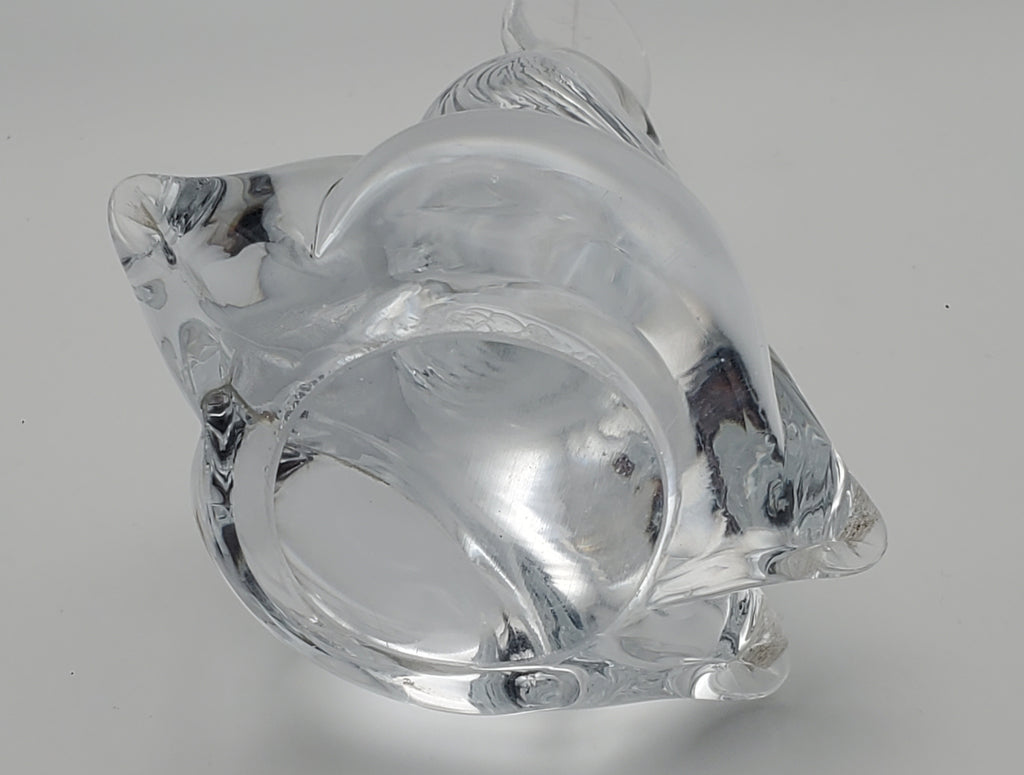 Charming Vintage Crystal Glass Rabbit Paperweight Figurine
