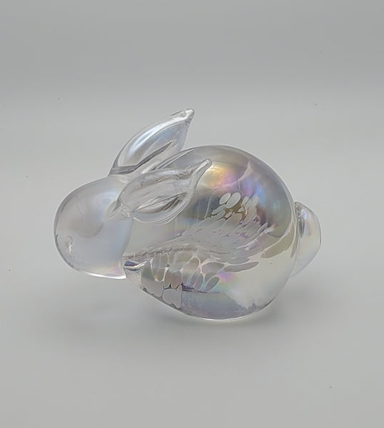 Price Products - Vintage Iridescent Glass Paperweight Rabbit