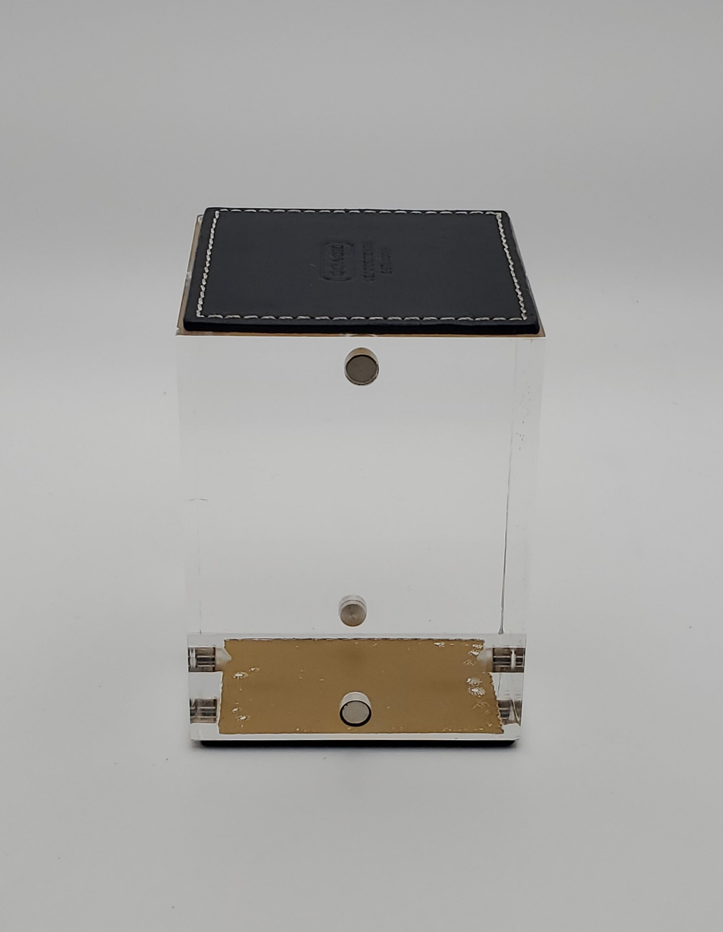 Coach - Vintage Acrylic and Leather Magnetic Photo Cube - INCOMPLETE