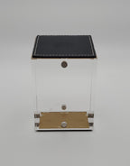 Coach - Vintage Acrylic and Leather Magnetic Photo Cube - INCOMPLETE