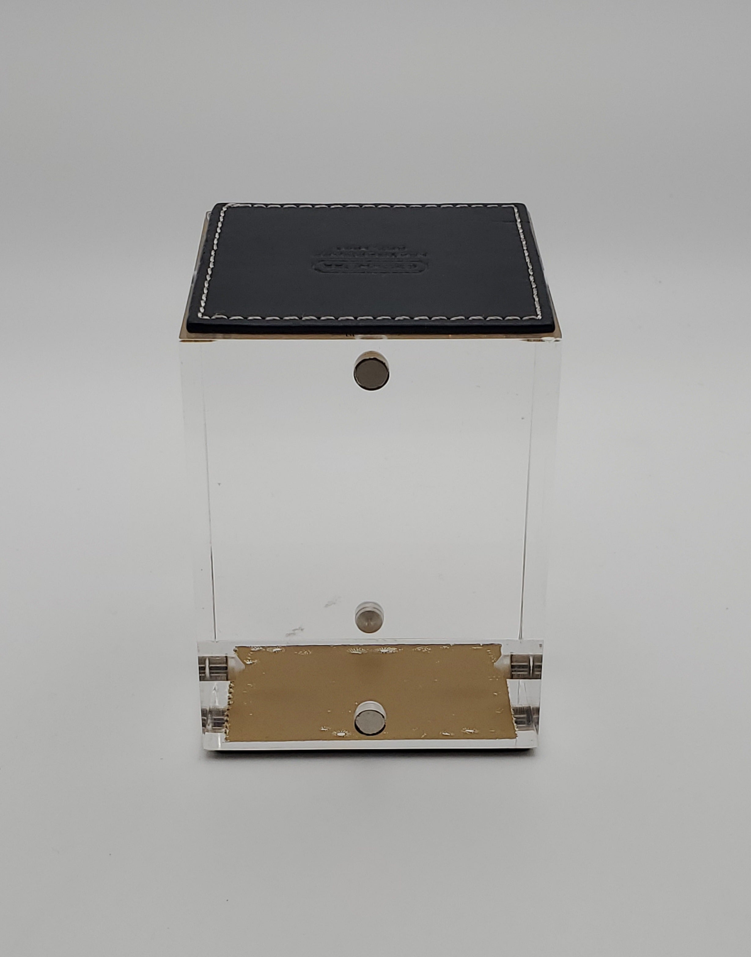 Coach - Vintage Acrylic and Leather Magnetic Photo Cube - INCOMPLETE