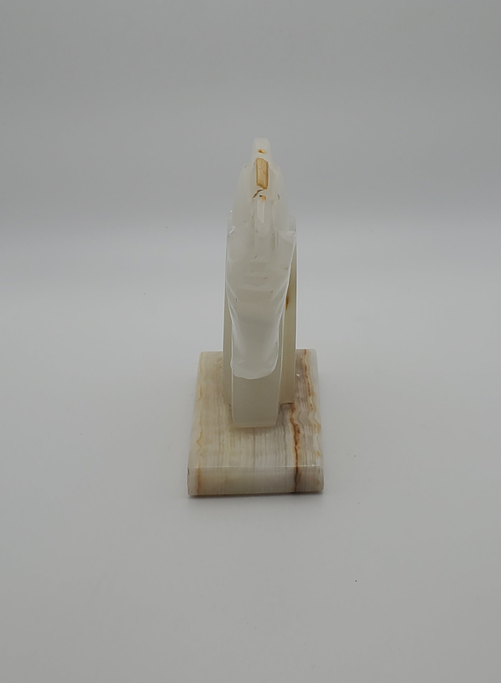 SINGLE Vintage Carved Onyx Horse Head Bookend