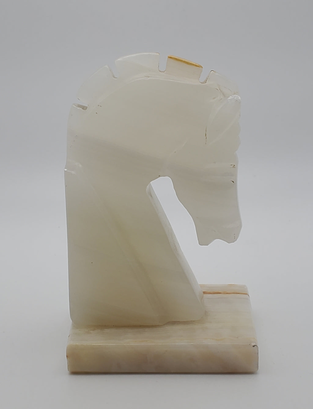 SINGLE Vintage Carved Onyx Horse Head Bookend