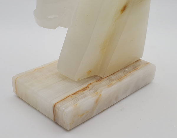 SINGLE Vintage Carved Onyx Horse Head Bookend