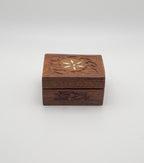 Vintage Small Carved Wood Jewelry Box