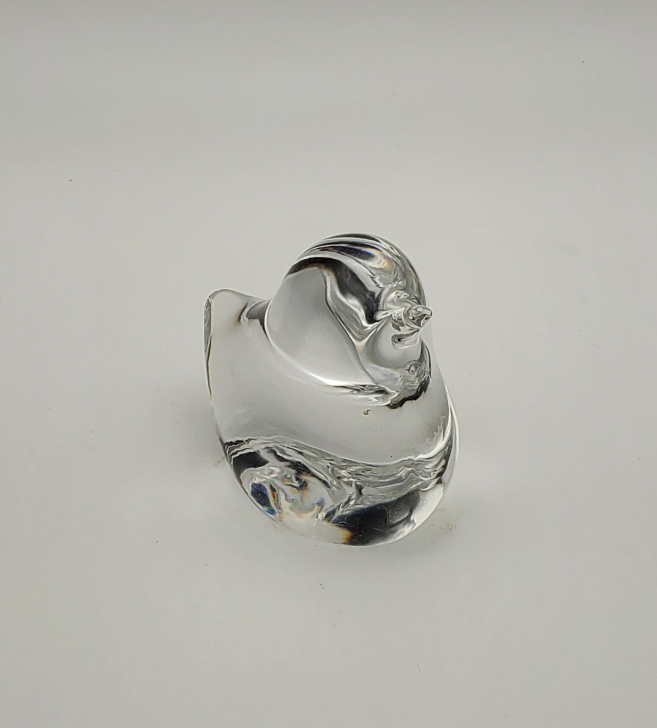Vintage Colorless Glass Bird Paperweight