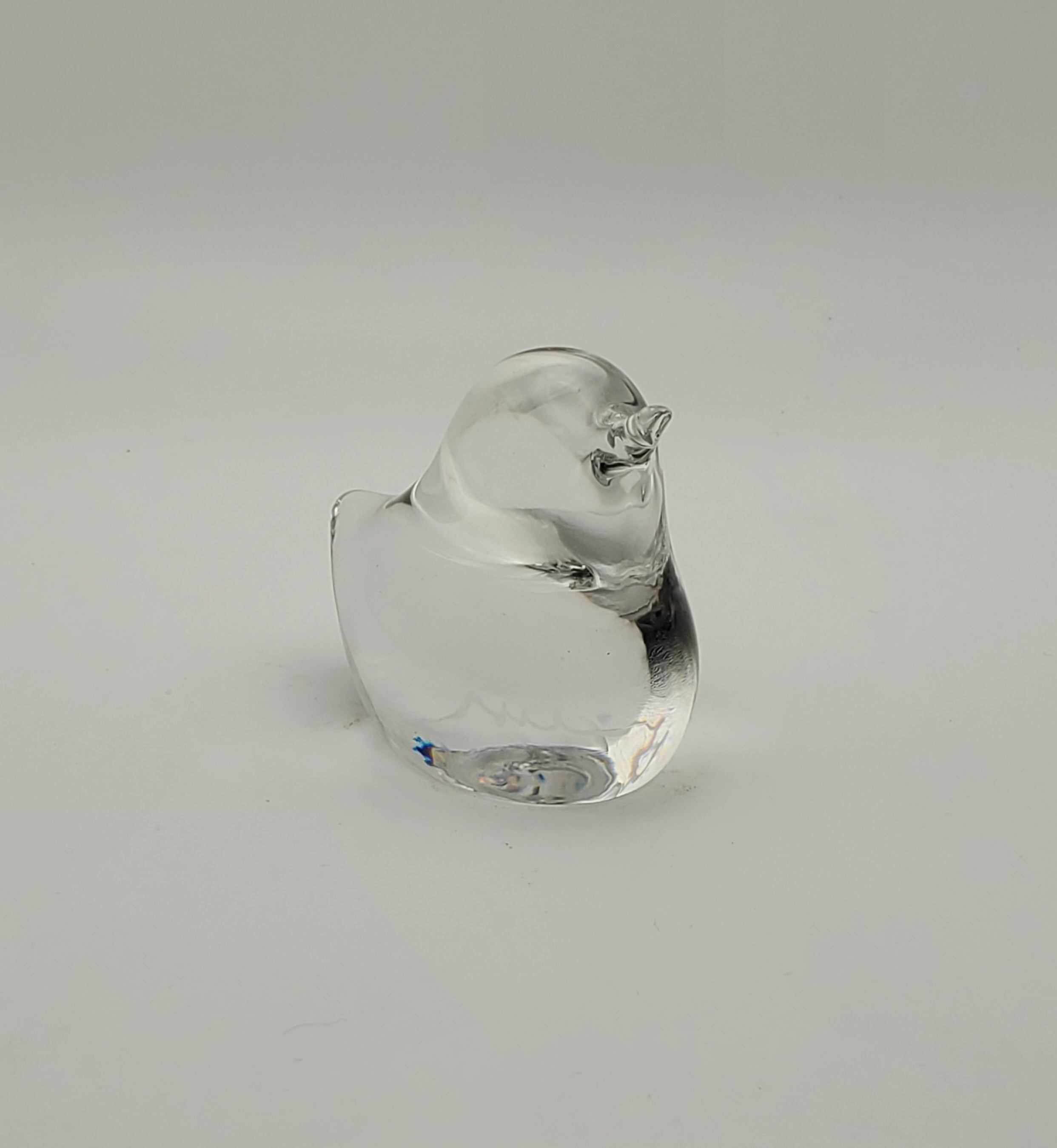Vintage Colorless Glass Bird Paperweight