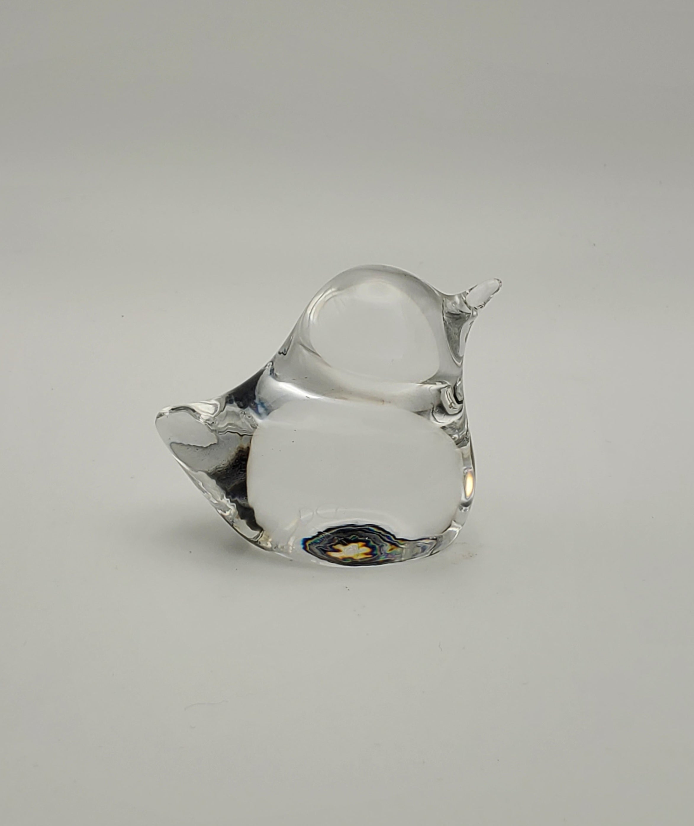 Vintage Colorless Glass Bird Paperweight