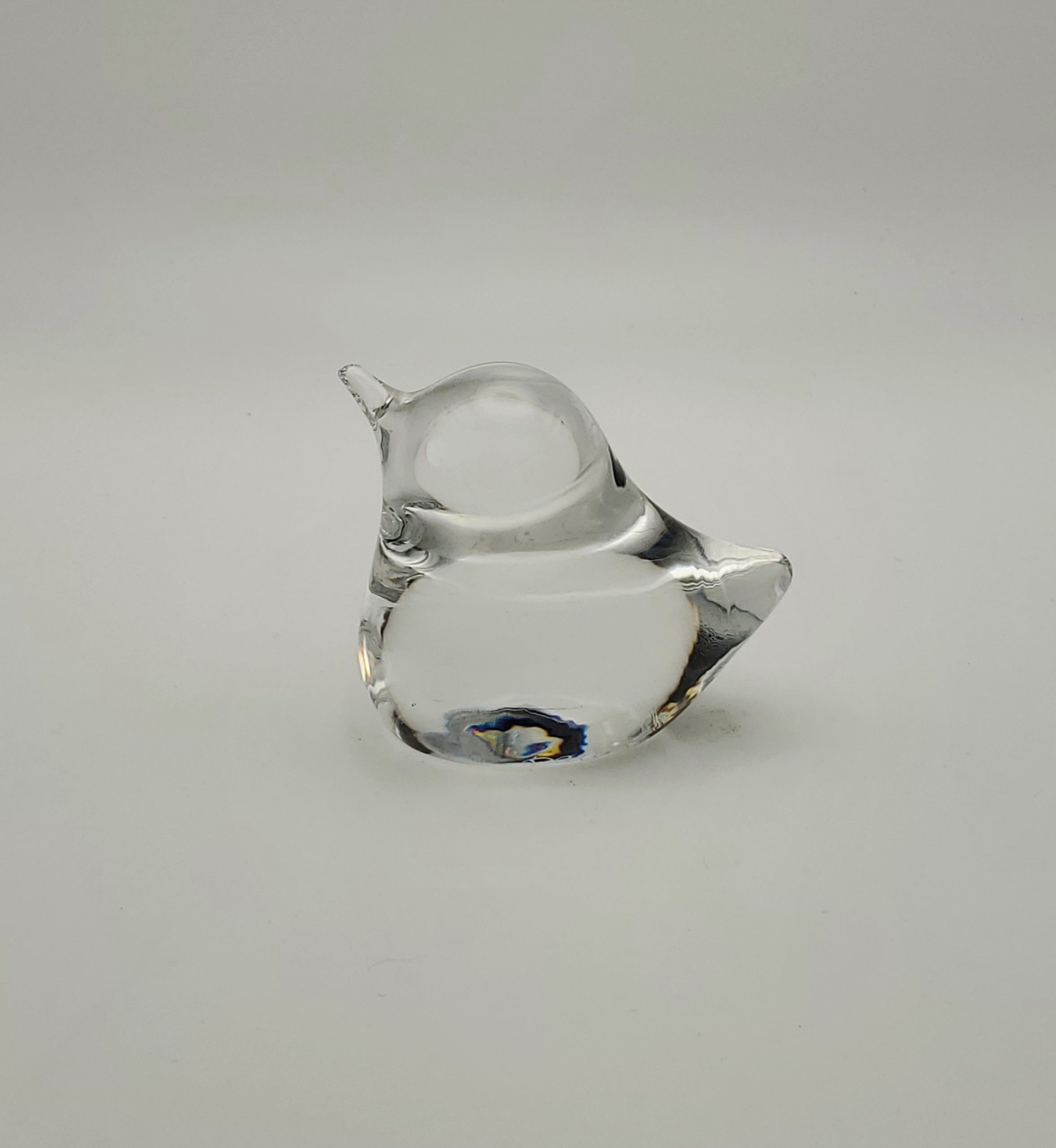 Vintage Colorless Glass Bird Paperweight