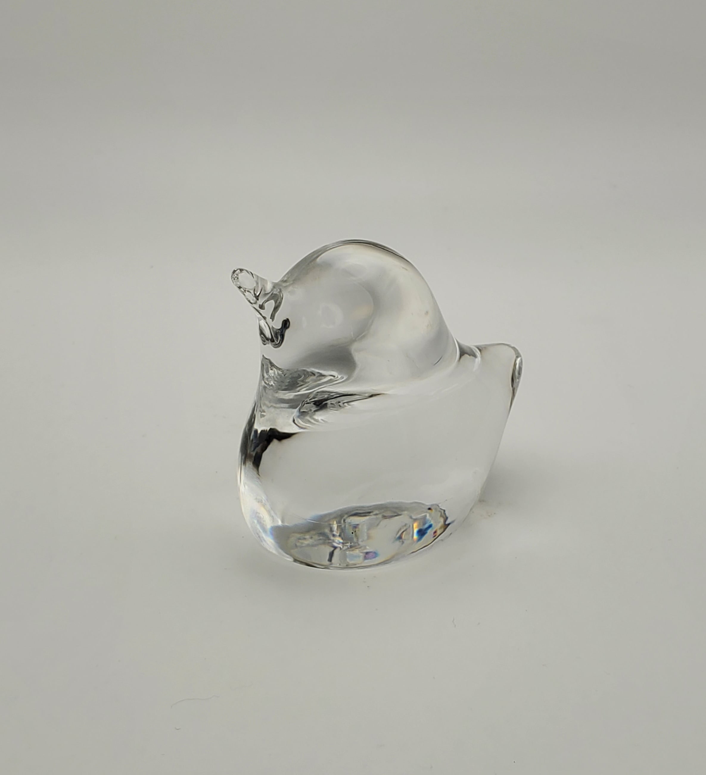 Vintage Colorless Glass Bird Paperweight