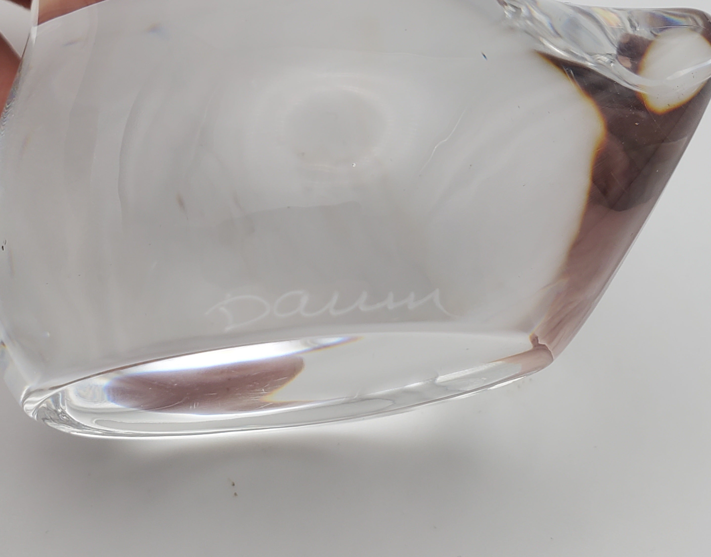 Vintage Colorless Glass Bird Paperweight