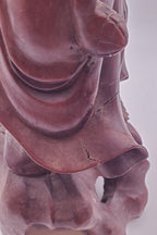 Vintage Hand Carved Wood Chinese Fisherman Sculpture - See Description