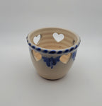 Vintage Salt Glazed Heart Motif Planter