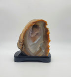 Polished Carved Geode Slice on Stand