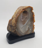 Polished Carved Geode Slice on Stand