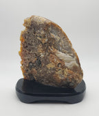 Polished Carved Geode Slice on Stand