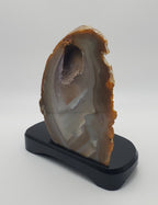 Polished Carved Geode Slice on Stand