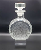 Vintage Etched Glass Decanter Birds and Floral Motif