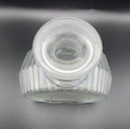Vintage Etched Glass Decanter Birds and Floral Motif