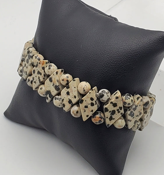 Dalmatian Jasper Bead Stretch bracelet