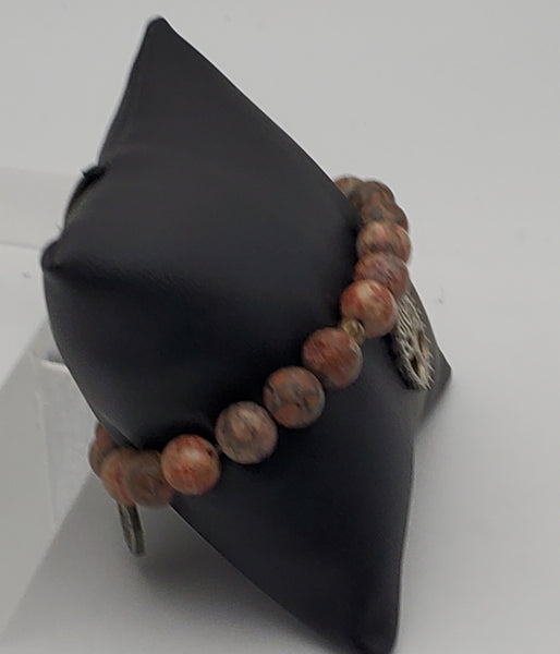 Tree of Life Brecciated Jasper Bead Stretch Bracelet