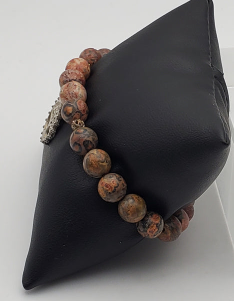 Tree of Life Brecciated Jasper Bead Stretch Bracelet