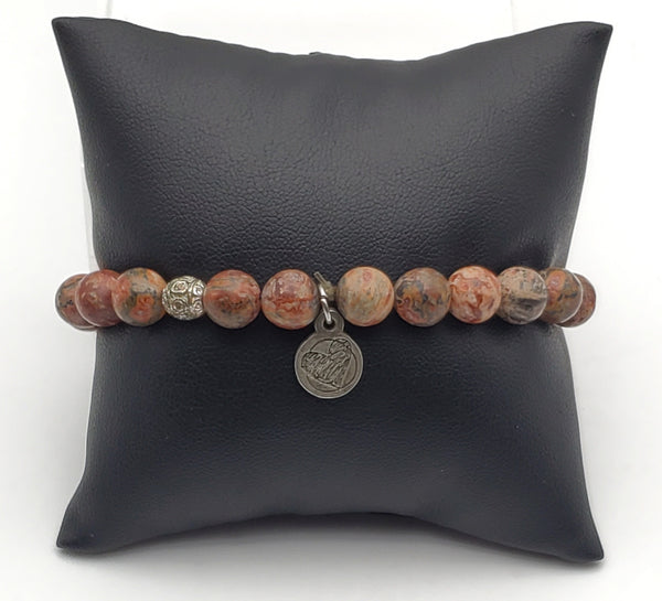 Tree of Life Brecciated Jasper Bead Stretch Bracelet