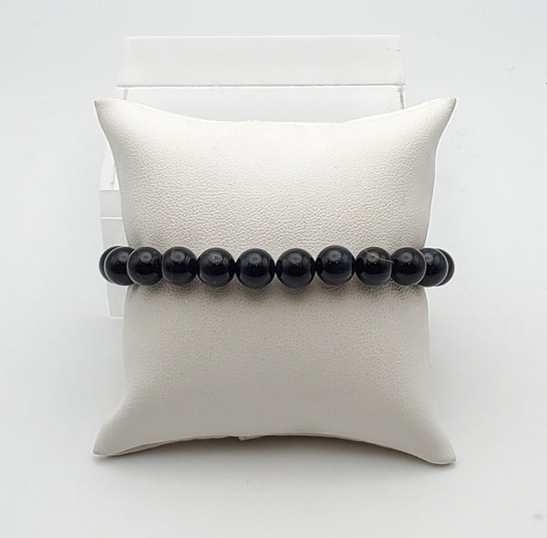 Black Tiger's Eye Beaded Stretch Bracelet