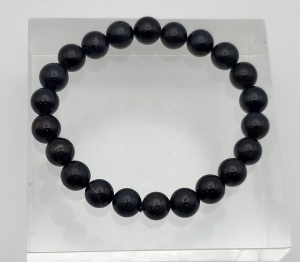 Black Tiger's Eye Beaded Stretch Bracelet