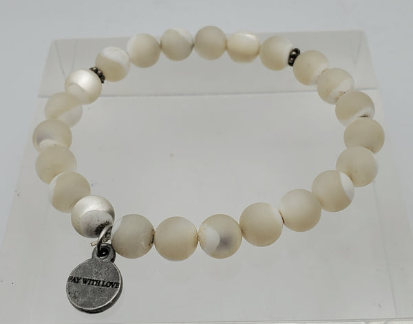 Mother of Pearl Shell Beaded Stretch Bracelet