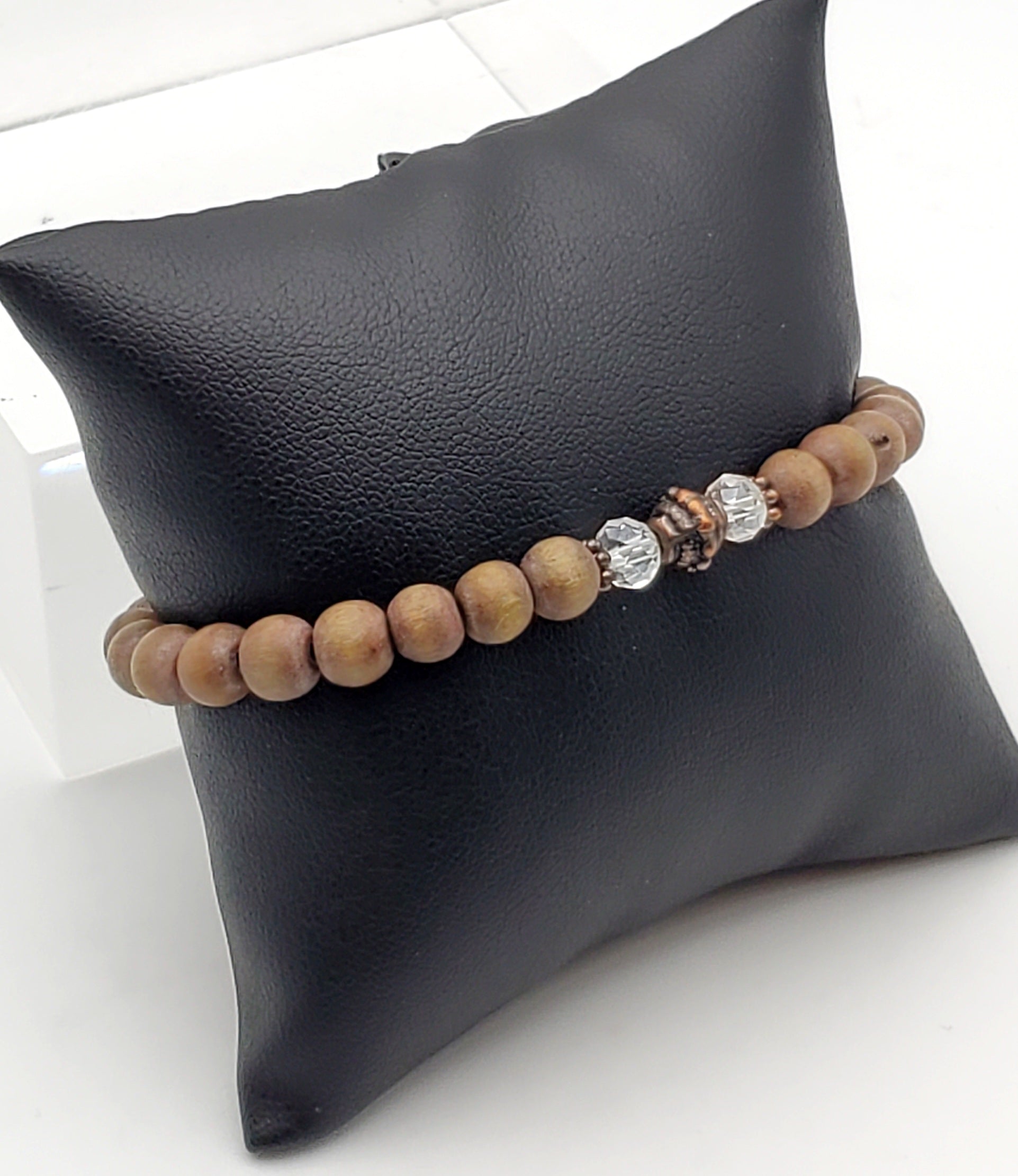 Wood Beaded Stretch Bracelet