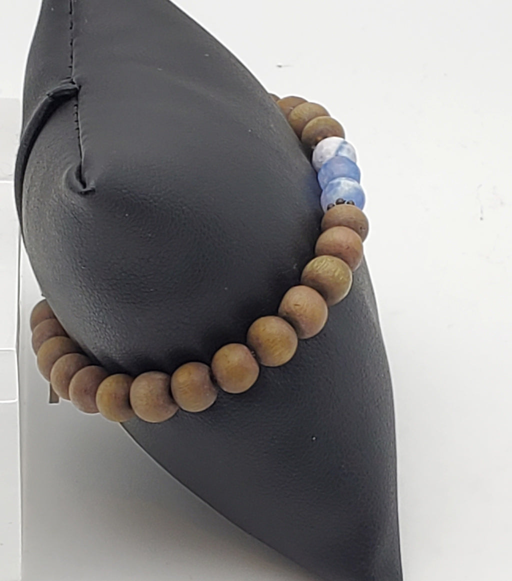 Wood Beaded Stretch Bracelet