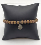 Wood Beaded Stretch Bracelet