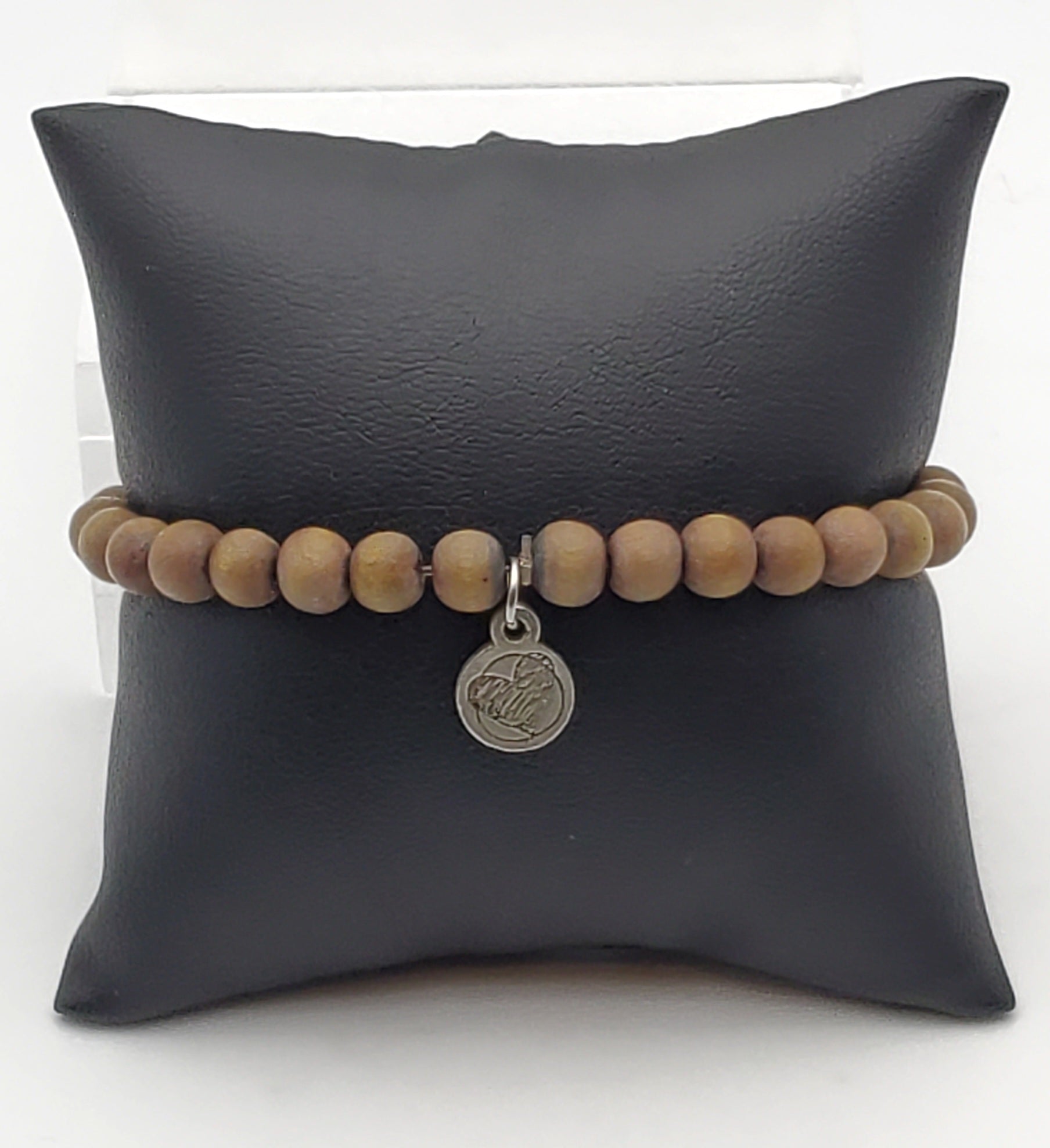 Wood Beaded Stretch Bracelet