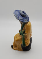 Vintage Ceramic Nicely Detailed Bearded Elder Chinese Man Sculpture