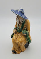 Vintage Ceramic Nicely Detailed Bearded Elder Chinese Man Sculpture