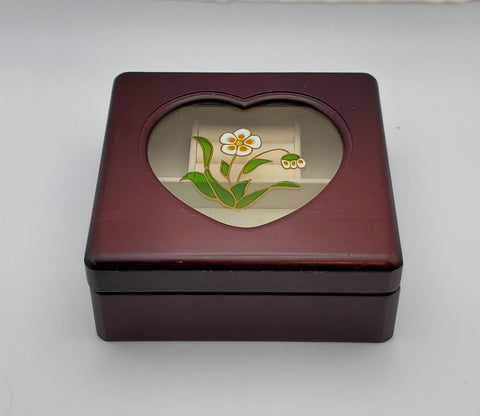 Mele - Vintage Wood and Glass Jewelry Box