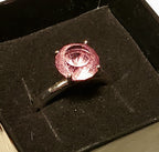 Vintage Sterling Silver Color Change Glass Ring - Size 9
