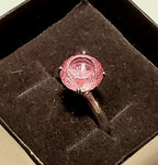 Vintage Sterling Silver Color Change Glass Ring - Size 9