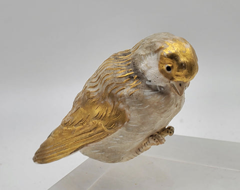 Vintage Ceramic Hand Painted Gilt Bird Ornament