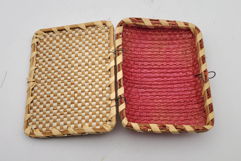 Vintage Pair of Japanese Porcelain Dolls in Wicker Basket
