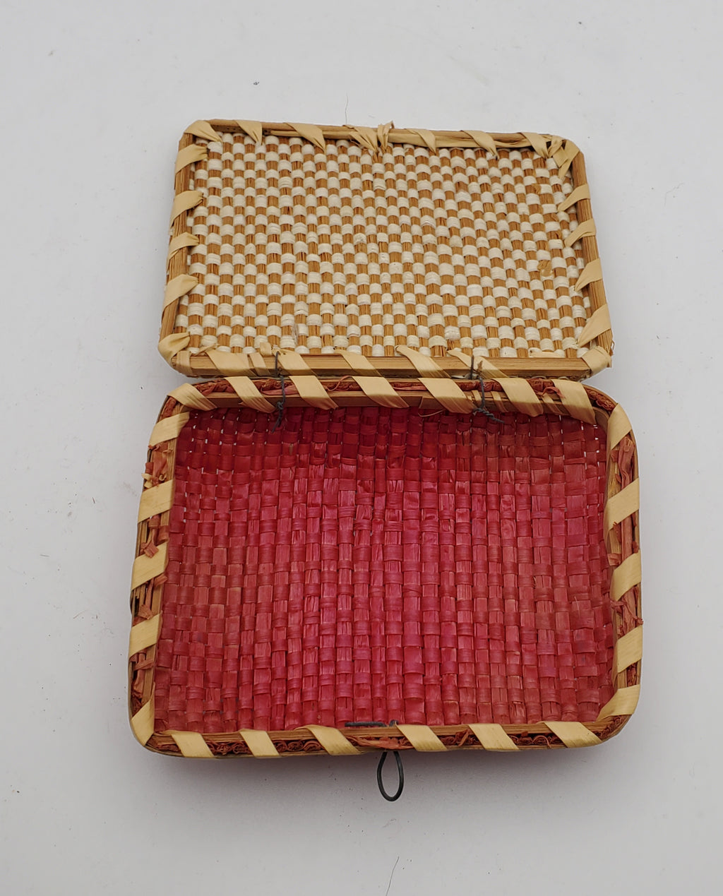 Vintage Pair of Japanese Porcelain Dolls in Wicker Basket