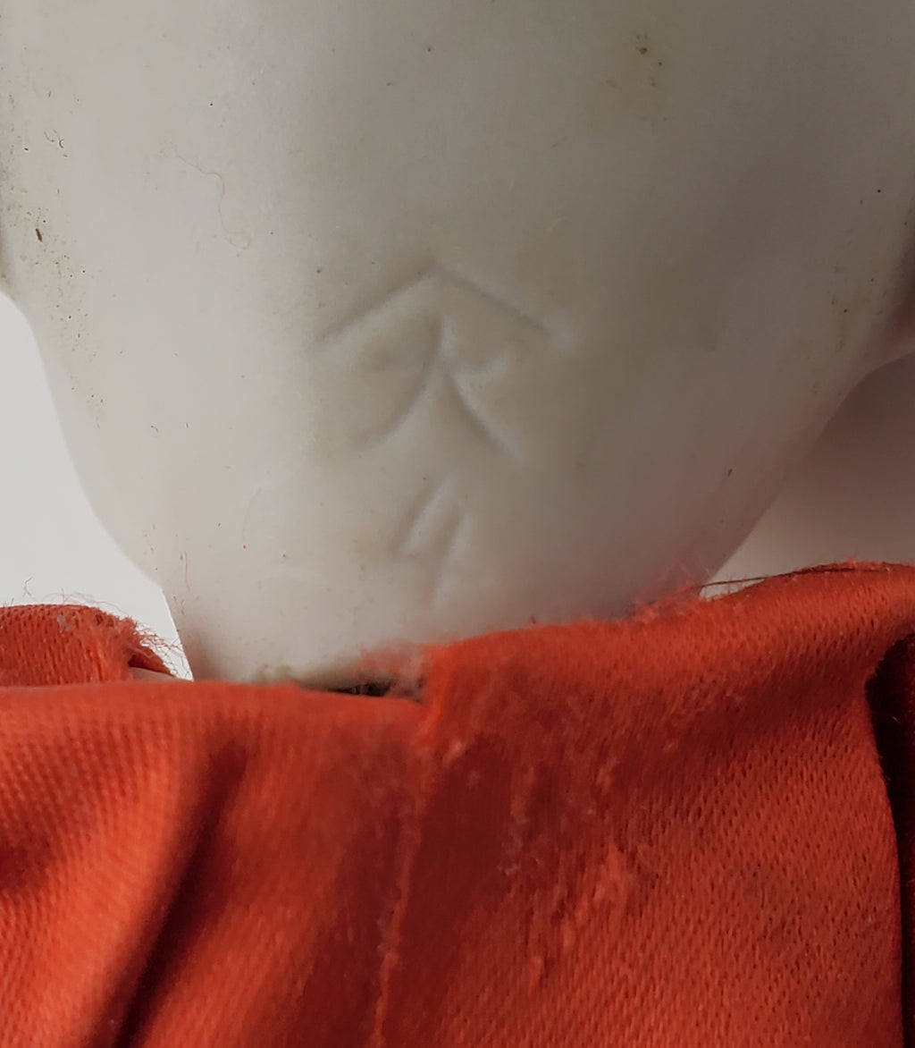 Vintage Japanese Porcelain Squeaker Doll - Missing Hair