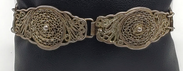 Vintage Handmade Intricate Filigree Link Bracelet