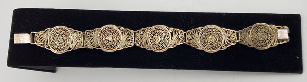 Vintage Handmade Intricate Filigree Link Bracelet