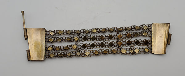 Vintage Handmade Brass Multi-Link Chain Cuff Bracelet