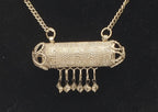 Vintage Handmade Filigree Cylinder Pendant Chain Necklace